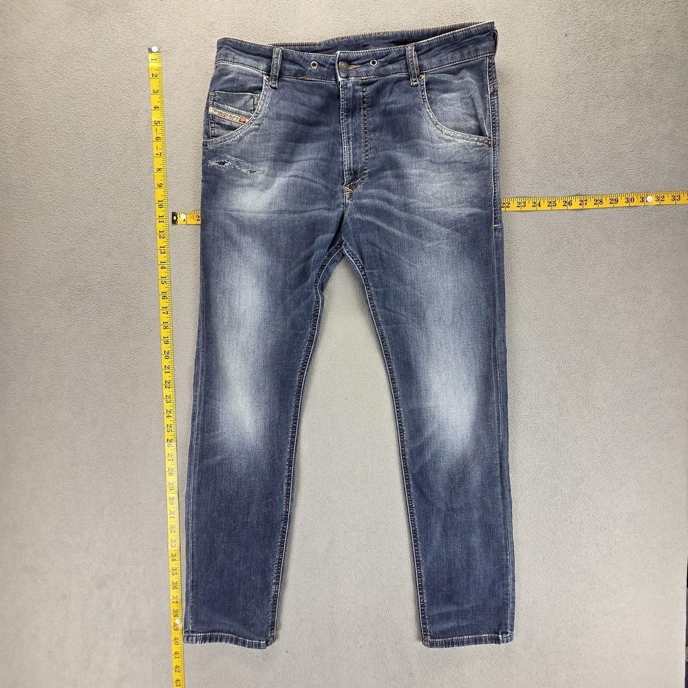 Diesel Jeans Mens 32x32 Blue Krooley Jogg Tapered Distressed Stretch 069YF